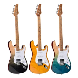 Wholesale high quality 6strings cheap electric guitars with HSS Alnico V coils splitting pickups