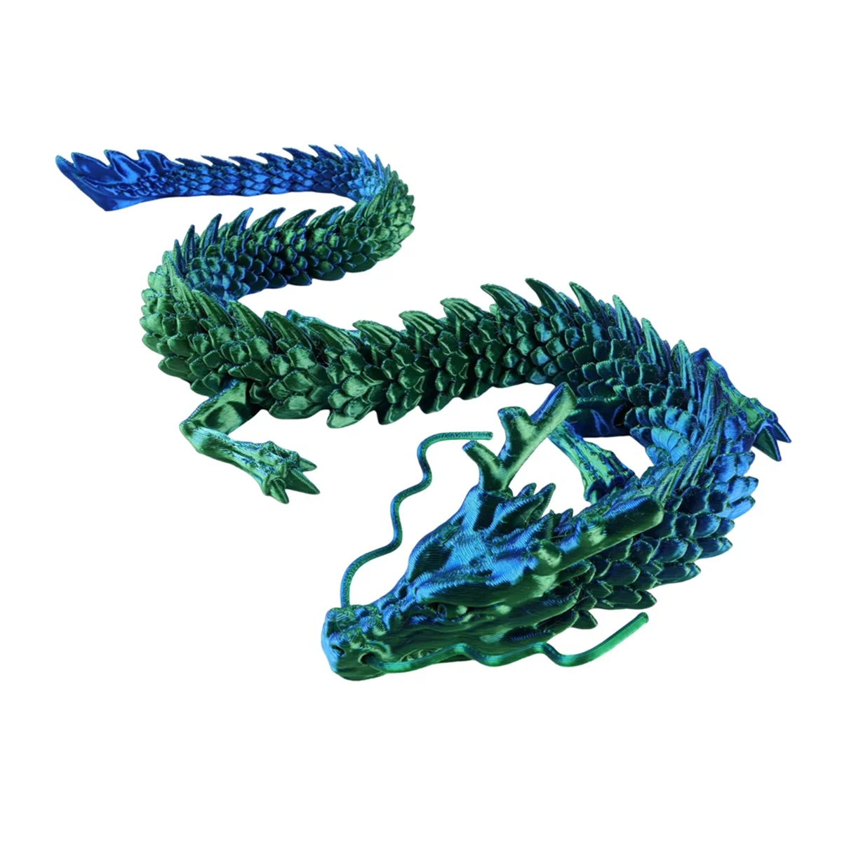 

60cm 3D Printed Dragon Chinese Dragon Ornaments 3D Printed Articulated Chinese Dragon Fish Tank Landscaping Decoration,E