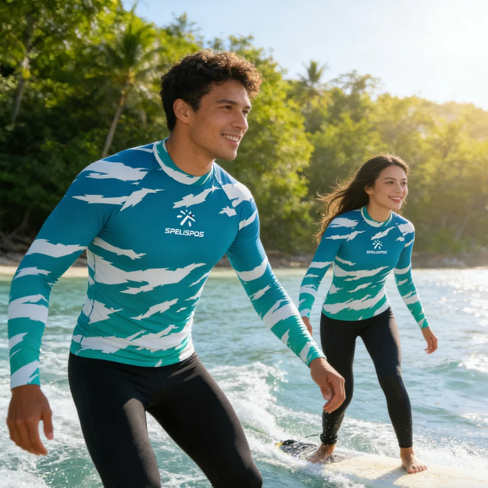 

Long Sleeve Men's and Women's Rash Guard UPF50+ Surfing Clothing Lightweight Luxe Swimwear Shirt for Water Sport Fishing Touring