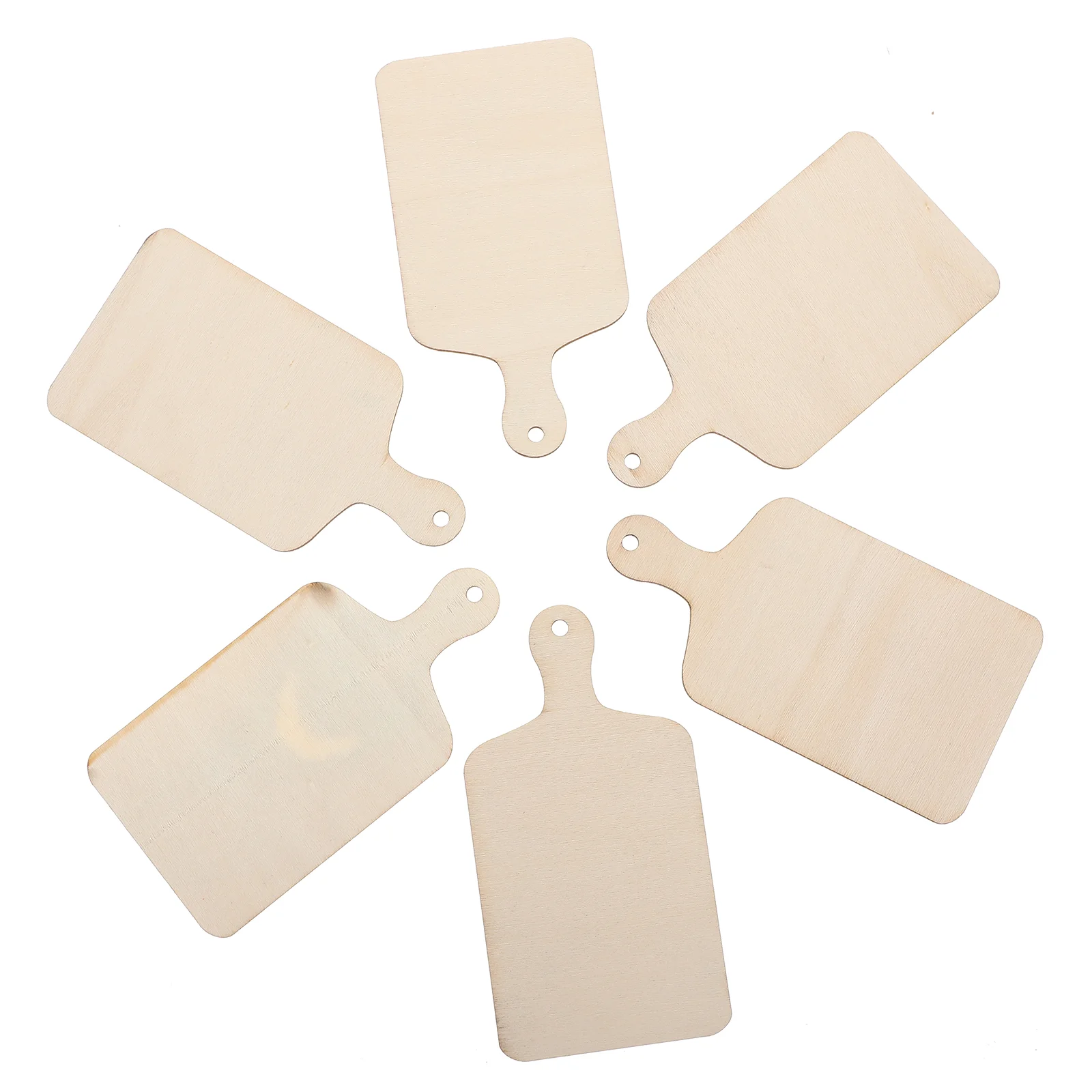 6 Pcs DIY Wooden Cutting Board Blank Boards Mini Trays Table Coasters Accessories Photography Props Poplar Plywood Child