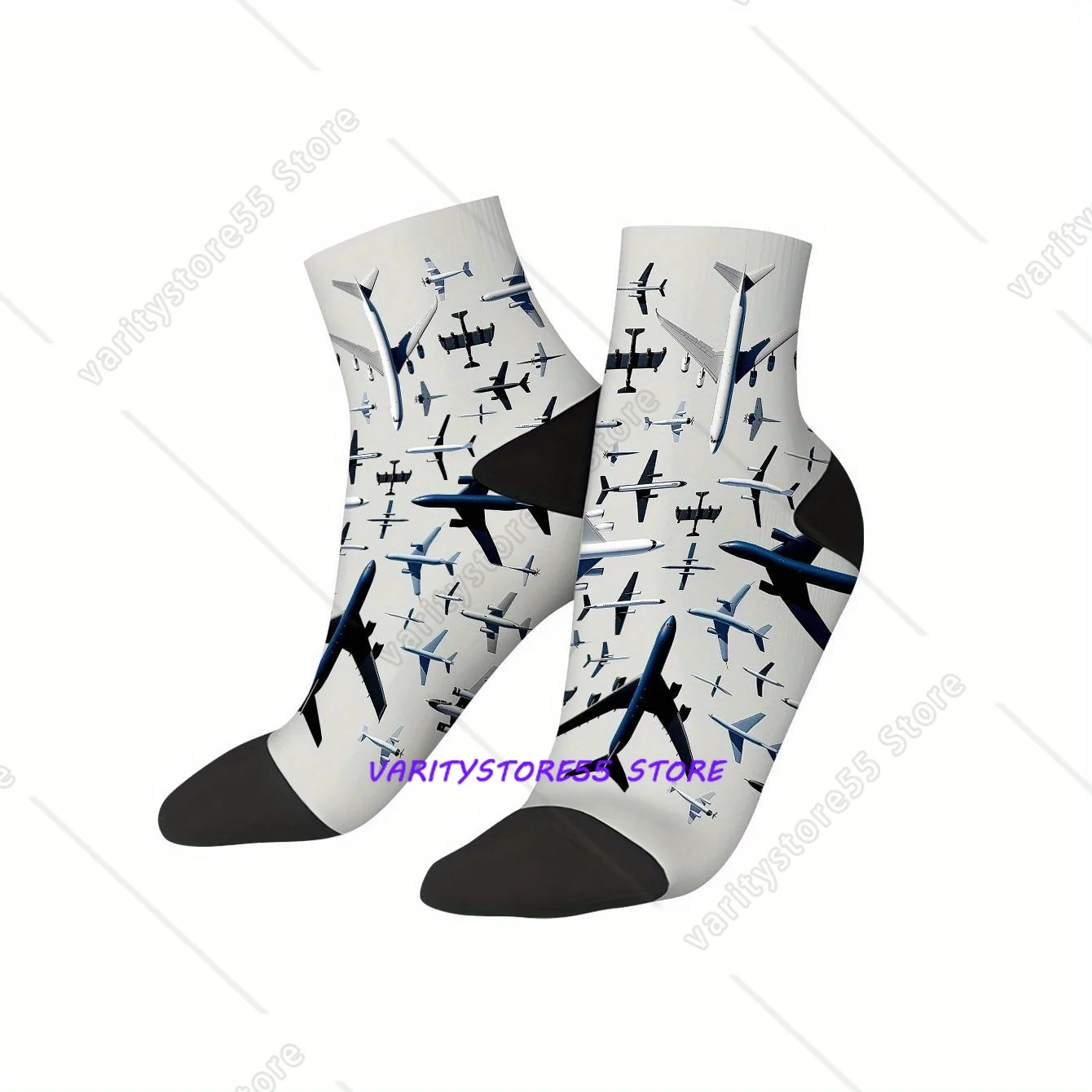 

Милые носки с изображением самолета, в стиле Харадзюку, впитывающие пот, всесезонные носки, аксессуары для мужчин и женщин, подарки
