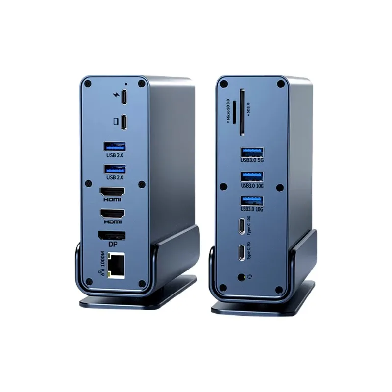 

Многофункциональный USB-C хаб 16-в-1: адаптер Type-C 3.1 с HD-видеовыходом, Power Delivery, зарядкой, портом Gigabit Ethernet RJ45, 3 портами USB 3.0 и слотом для SD-карт