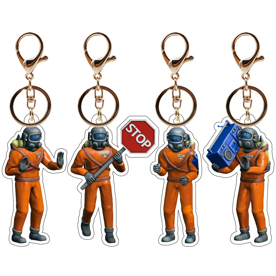 Game Lethal Company Keychains Cartoon Figure Key Chain Ring For Men Pendant Jewelry Fans Gift Cosplay Bag Accessories