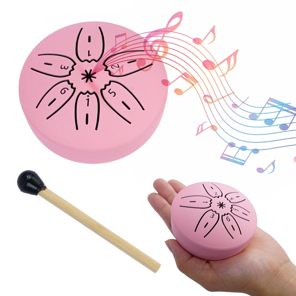 3 Zoll 6-Noten Bunte Regentrommel für Outdoor-Instrumente Mini Handpan Trommel Stahlzungentrommel für Yoga Meditation Geschenk – Detail 8