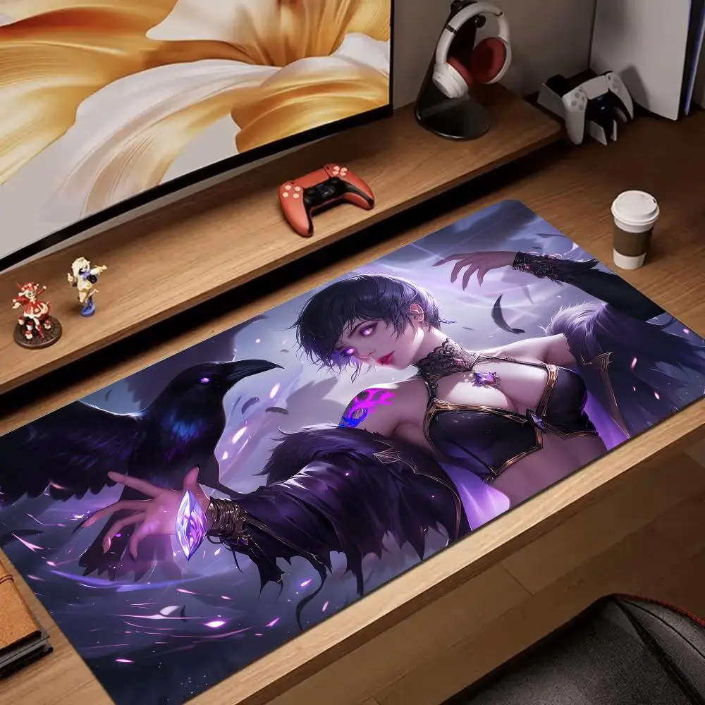 

Witch and Crow anime Mouse Pad Desk Mat gaming mats gamer pc accessories keypad mousepad laptop office pad rubber anti-slip