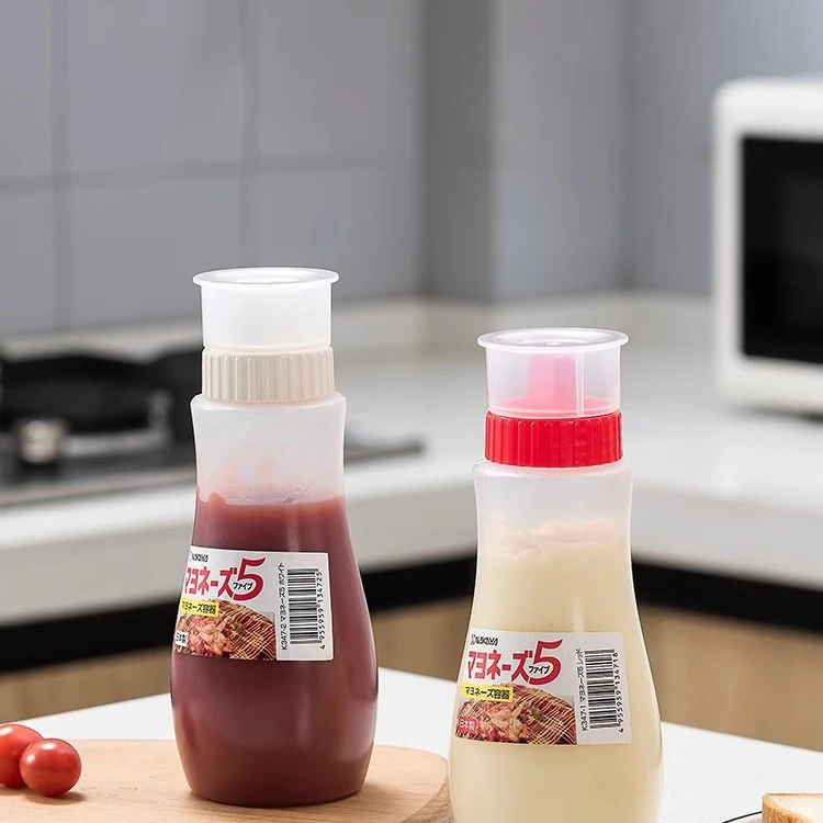 380ml Mustard Sauces Dispenser Tools Ketchup Squeeze Bottle Salad Container Box With Cap Lids Portable Soy Sauce Storage Boxes