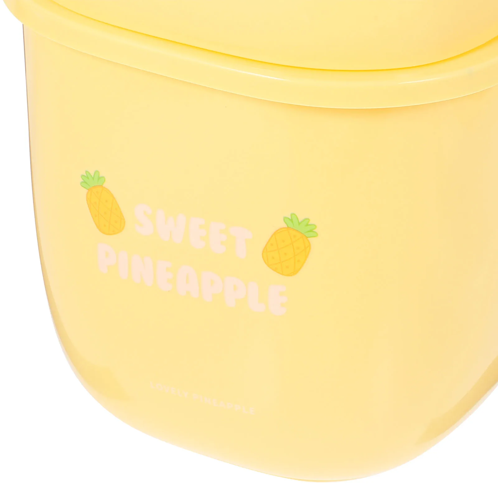 

Pineapple Trash Can with Lid Garbage Bin Small Desktop Cans Plastic Office Rubbish Kitchen