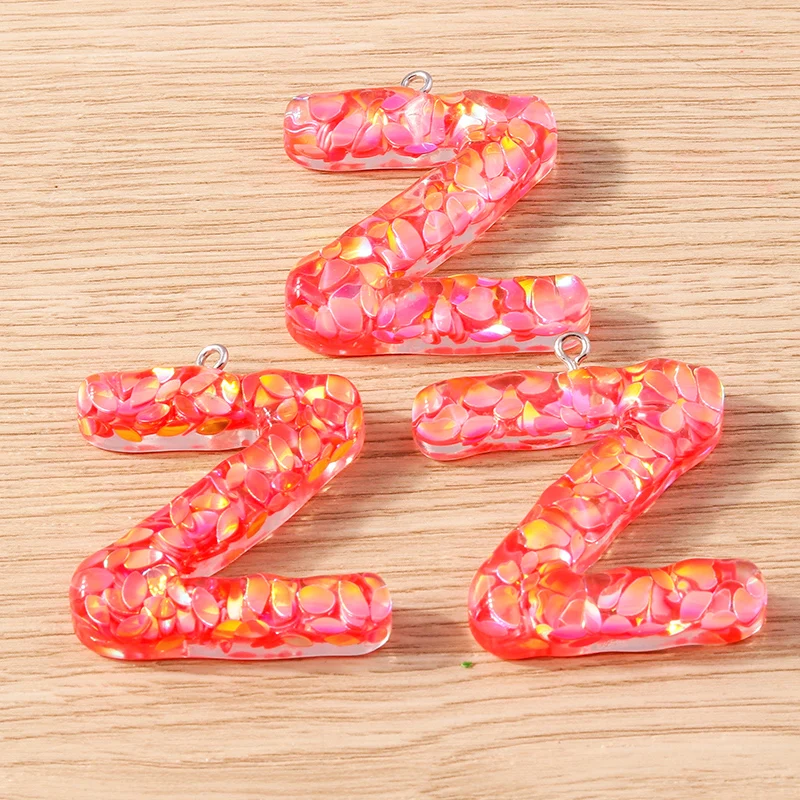 5 Stück Harz-Buchstabenanhänger in Bonbonfarben, 26 Buchstaben von A bis Z, zum Basteln von Schmuck, Ohrringen, Anhängern, Halsketten, Armbändern, für DIY-Projekte und als Geschenk. – Detail 29