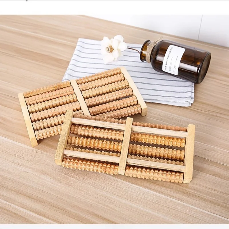 

1Pcs Wooden Foot Massager Roller - Reflexology Stress Relief Fitness Health Care Pain Relief Feet Massage Tool