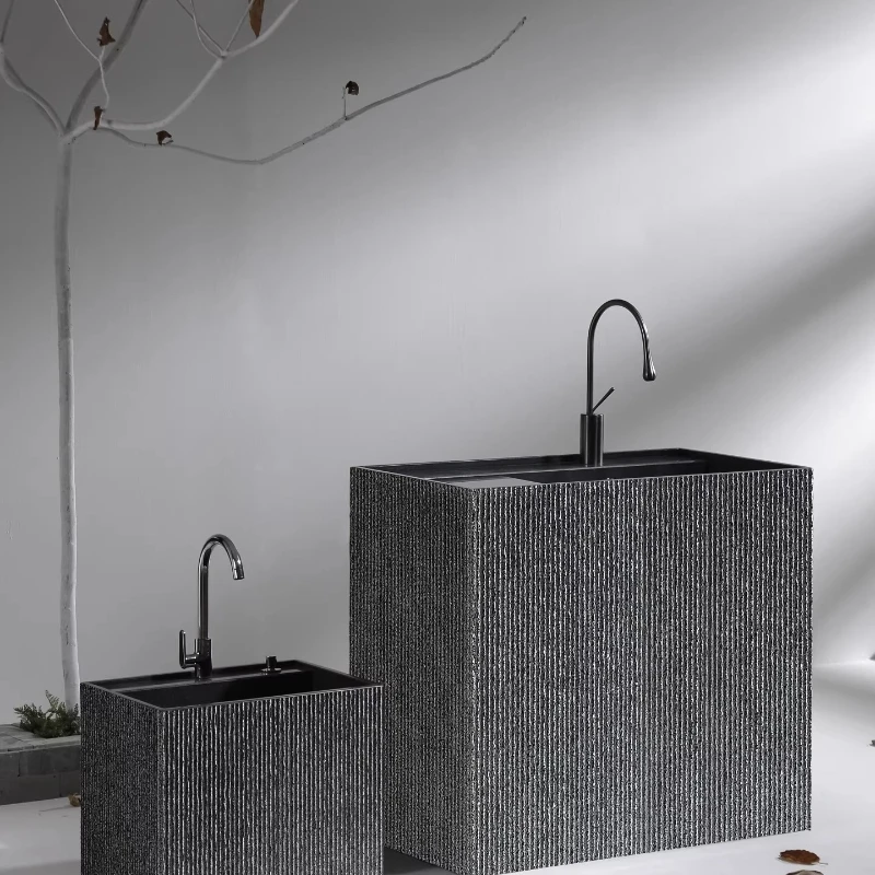 

Гранитный бассейн для стирки с натирающей доской, встроенный умывальник, умывальник для открытого двора, открытый бассейн