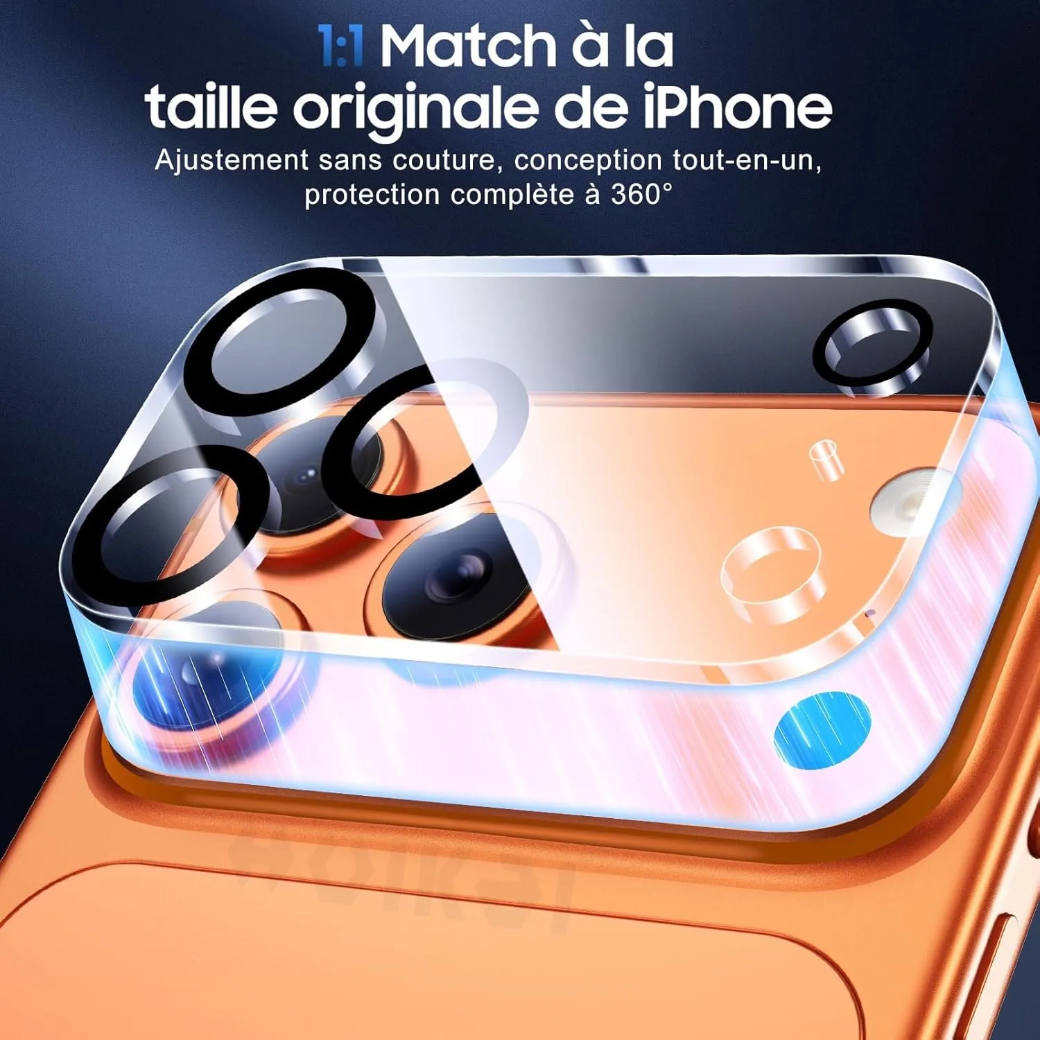 ฟิล์มกันรอยเลนส์กล้องสำหรับ iPhone 17 Pro Max 17 Pro 17 Air แพ็ค 3 ชิ้น ป้องกันการตกกระแทก  แบบใส 9H  กระจกนิรภัย