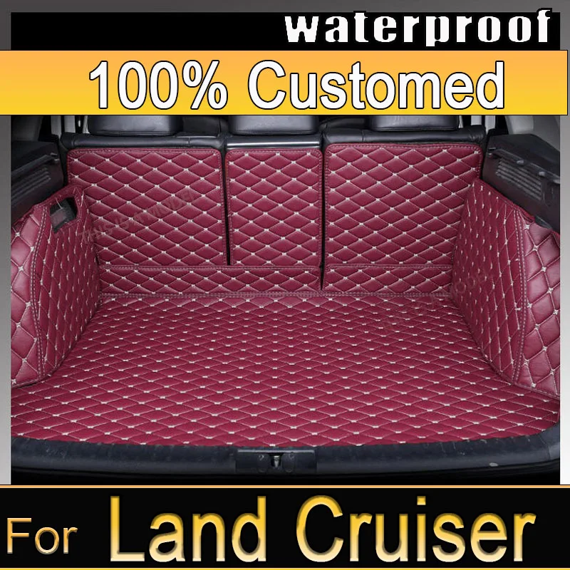 

Leather Custom Car Trunk Mats For Toyota Land Cruiser 200 2017 2018 Anti-Dirty Protector Tray Liner Protector Accessories Mats