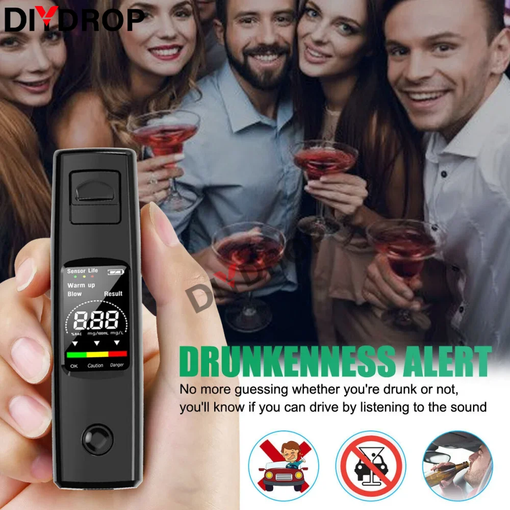 Testeur d'alcool numérique avec écran LCD, éthylotest de charge professionnel Portable pour la conduite en état d'ébriété