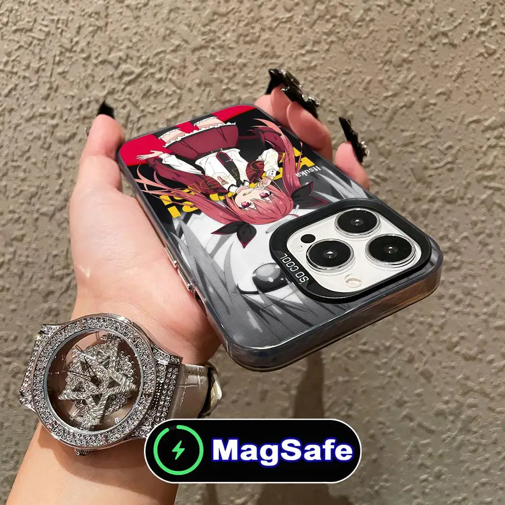 Funda de teléfono Date a Live Kotori Itsuka para iPhone 16 15 14 13 12 11 Pro Max Plus MagSafe, funda de Color translúcido para teléfono inteligente