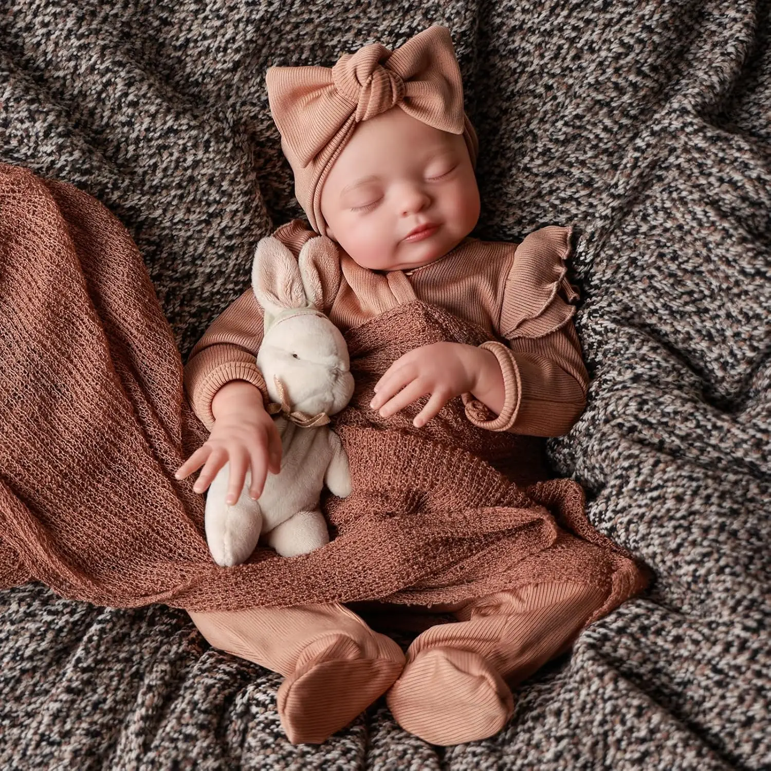 دمى أطفال حديثي الولادة نابضة بالحياة، دمية أطفال واقعية مقاس 20 بوصة من الفينيل الناعم للنوم لحديثي الولادة مع ملحقات للتغذية