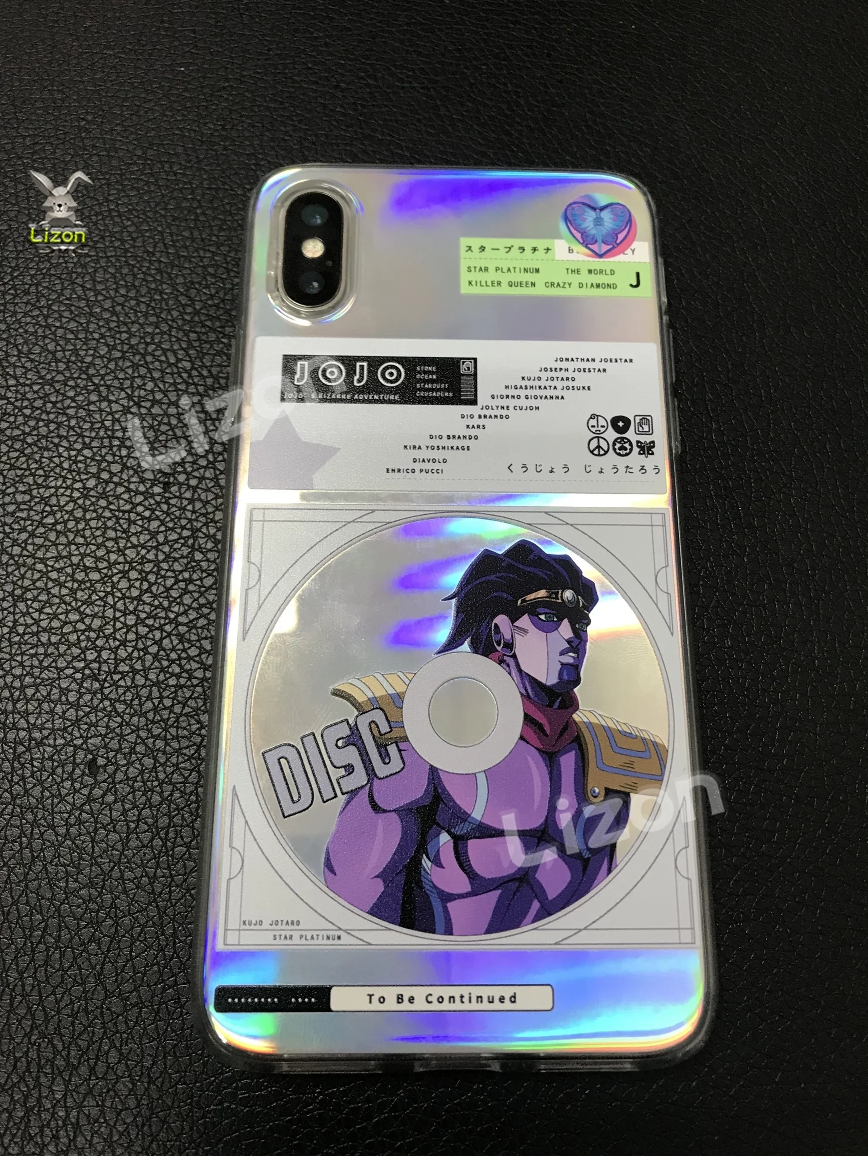 JoJo's Bizarre Adventure Cosplay Laser Phone Case Kujo Jolyne Jotaro Platinum Star Disc Print Anime Phone Case Stone Ocean