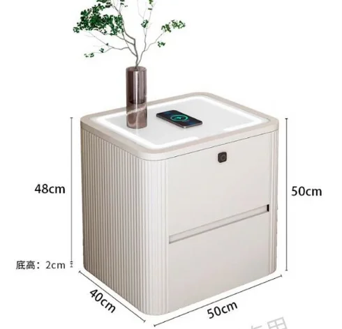 Intelligent Bedside Table Rechargeable Storage Socket Audio and Modern Simple Multi-functional Bedside Table With Light