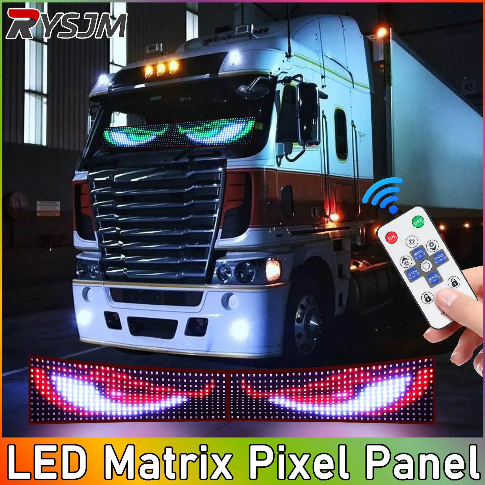 

Для доски лобовое стекло 12 В 24 В грузовик автомобиль Дьявольский глаз пульт дистанционного управления прокрутка анимация светодиодный пиксельный панель дисплей забавный окружающий свет