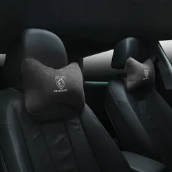 Suede Car Seat Neck Pillow Headrest Head Rest Relax Protector For Peugeot 408 4008 308 3008 Rifter 5008 508 2008 208 301 RCZ 108