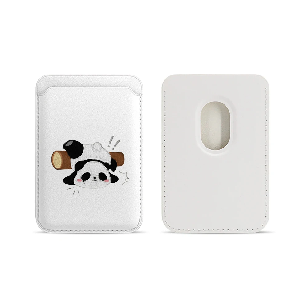 Lustige Panda-Leder-Kartenhülle für Magnetische Hüllen, Geeignet für alle iPhone Magsafe-Karten-Handyhüllen – Detail 5