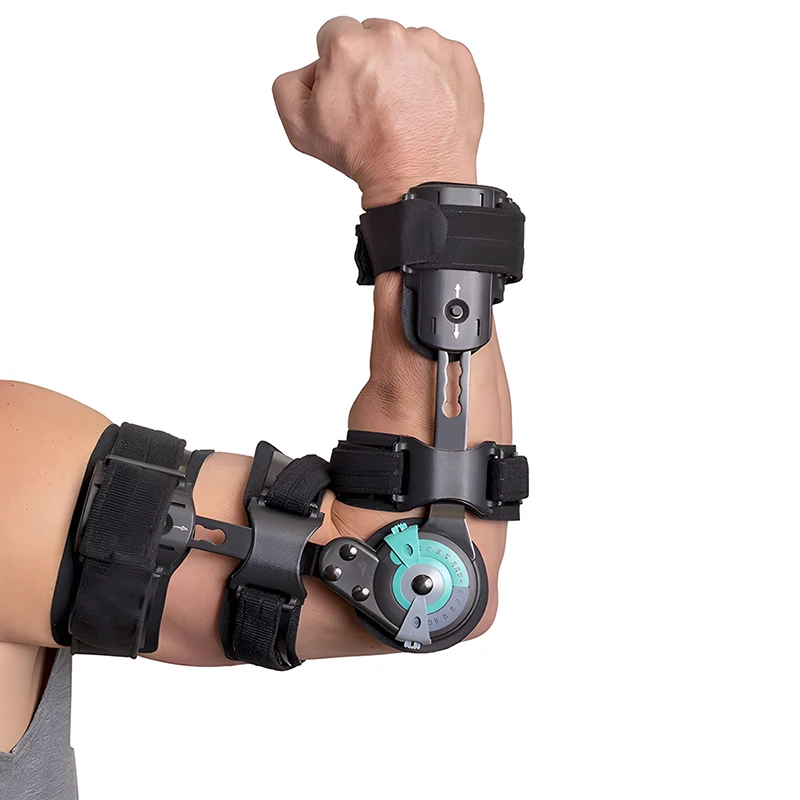 Hinged ROM Elbow Brace with Strap Post OP Arm Cast Elbow Stabilizer Splint Support Injury Recovery Fracture Rehabilitation