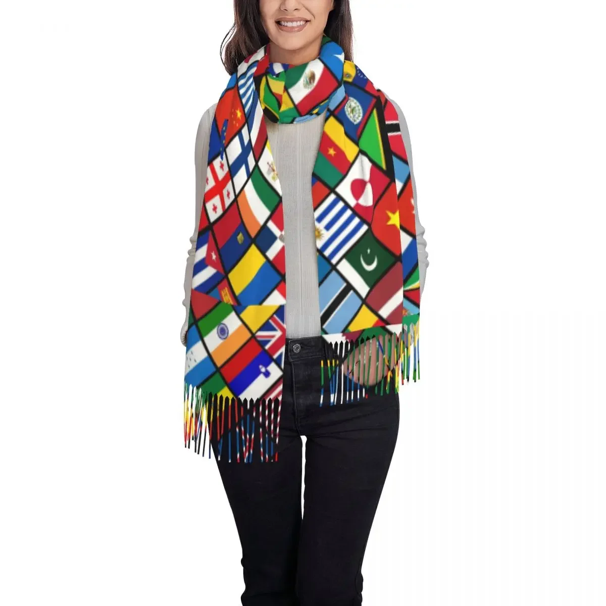 Custom Print Flags Of The Countries Of The World Scarf Men Women Winter Warm Scarves International Gift Shawl Wrap