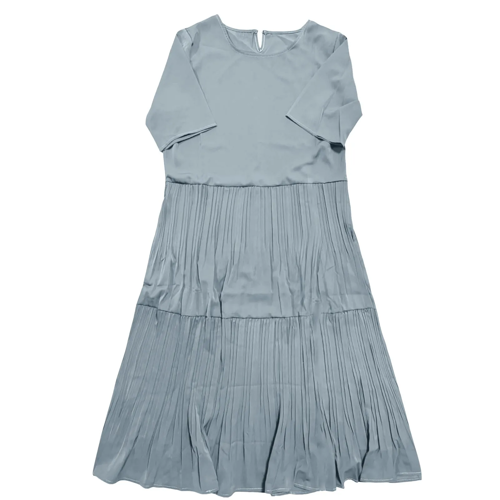 Bureau dame grande taille Patchwork t-shirts robes longues femmes couleur unie plissée Robe d'été décontracté paily pull Maxi Robe Robe