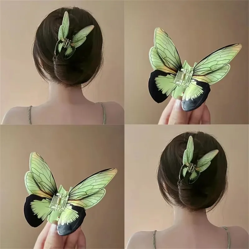 

1 simulated butterfly grab clip temperament hairpin coiffit Shark clip high-grade hair accessories