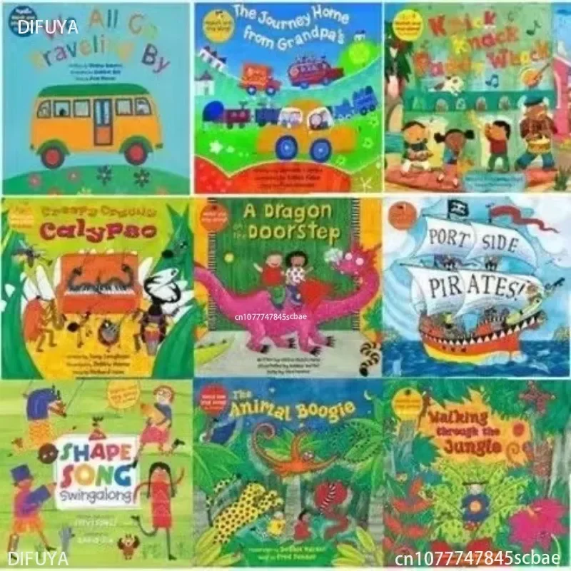 Nuevos 9 libros descalzos que llevan todos los libros ilustrados en inglés para niños libros de aprendizaje de iluminación temprana DIFUYA