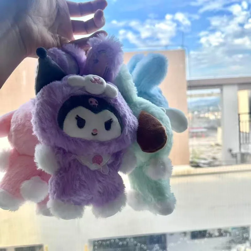Caja ciega de la serie Sanrio Elf Rabbit de dibujos animados, bonita felpa de Hello Kitty Kuromi Pochacco Pom Purin, juguetes hechos a mano para niños, regalo