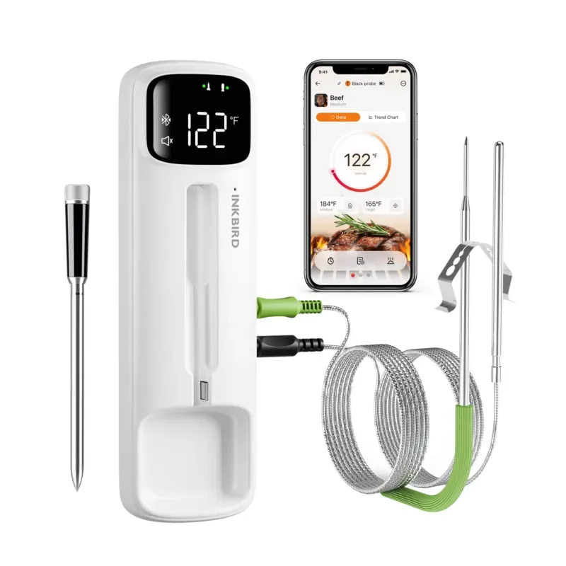 Inkbird INDT-33-B Wireless Wired Dual-Use Food Thermometer with Watch Monitoring for Grilling Cooking
