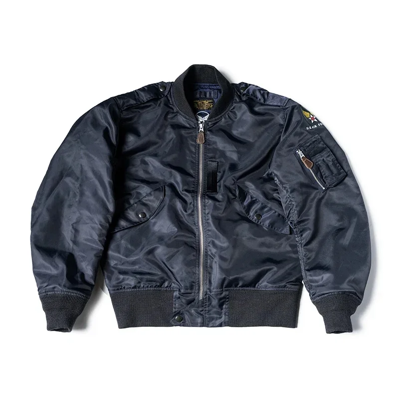 Rugged Bronson Type L-2A Bomber Jacket Waterproof Nylon Military Flying Outerwear Blue