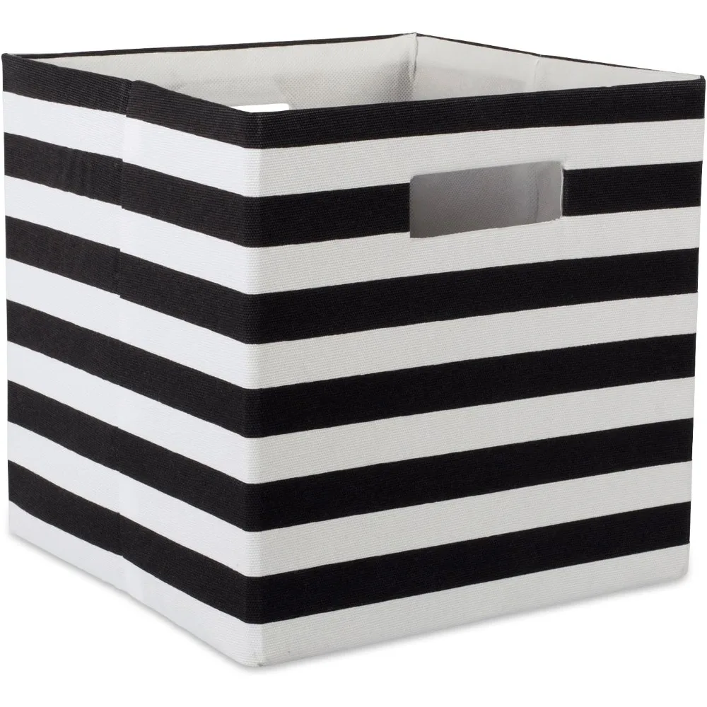 

Polyester Cube Storage Series Foldable Hardface Box, 13x13x13, Black