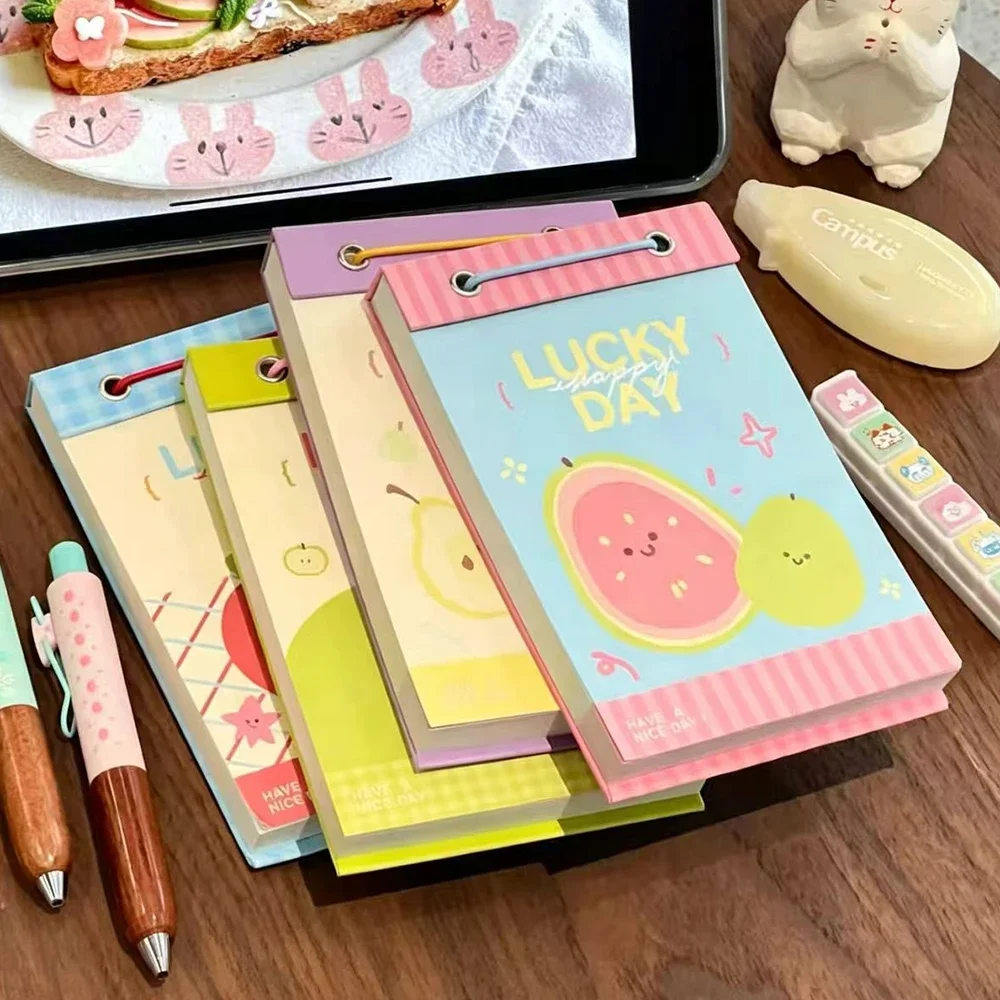 Adorable Fruit Based Dopamine Notebook, Strap Notebook, Convenient Color Pages That Can Be Torn Off and Recorded with Notes