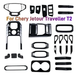 For Chery Jetour Traveller T2 2023 2024 Jetour T2 ABS Black Interior Protection Accessories Car Body Kit Decoration Cover Trim