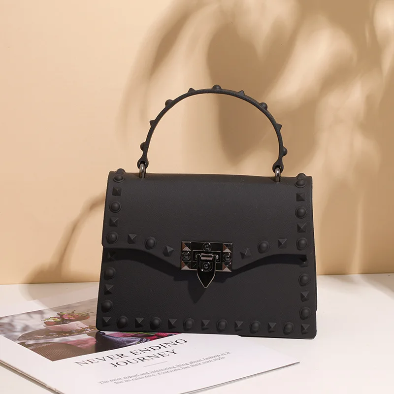 Handbags Wholesale 2021 Hot Sale New Jelly Bag Pvc Mobile Phone Bag Color Diamond Rivet Single Shoulder Diagonal Bag