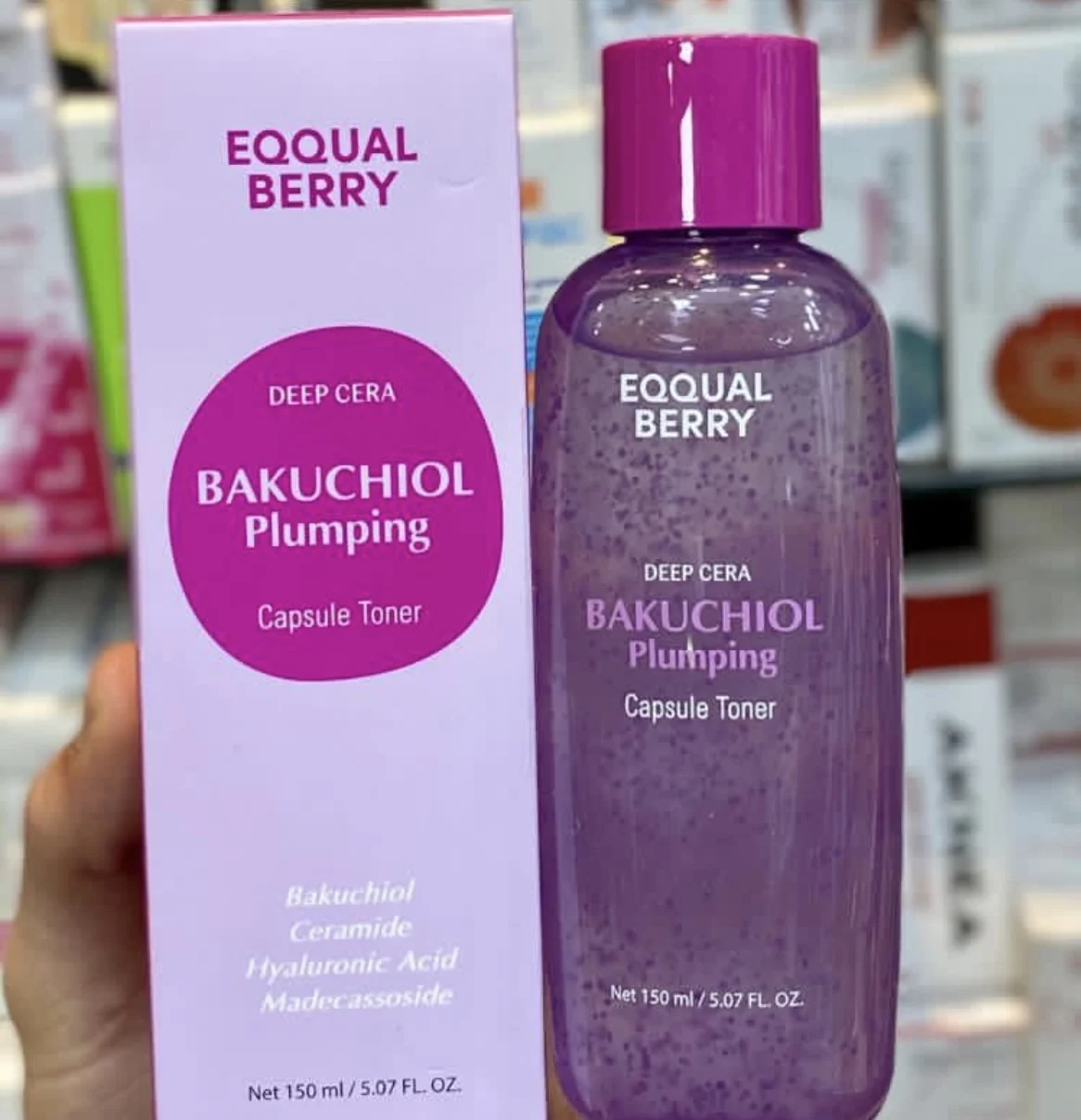 Tónico Original Blanqueador con Ácido Hialurónico, Centella Asiática y Colágeno 150ml EQQUALBERRY, Tónico en Cápsulas con Cera Profunda y Bakuchiol para Rellenar la Piel