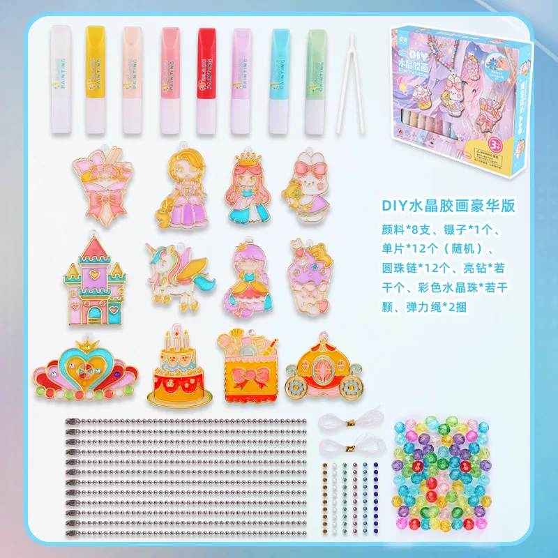 No Bake Glue Painting Set Glass Window Color Pigment Children DIY Handmade Material Package Coloring Painting Toys