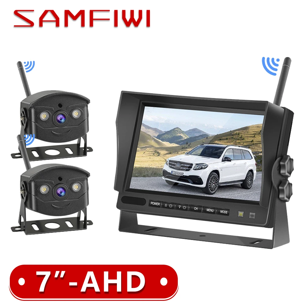 

7 Inch Car Monitor Wireless Truck Backup Rear View HD Display and Wifi Reverse Backup Camera for Car RV Bus TV Display Screen