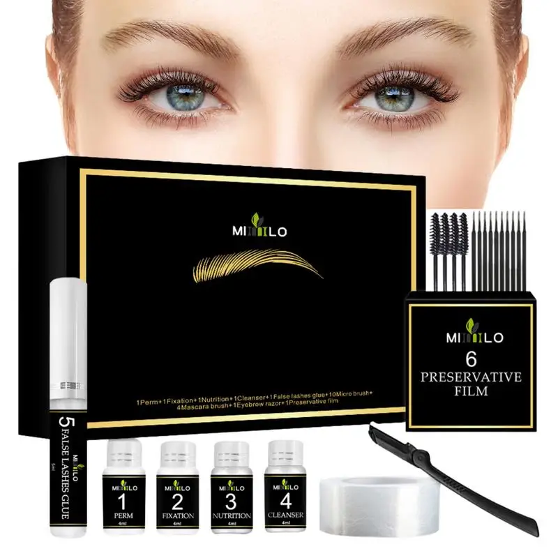 Wenkbrauw Lash Lift Kit Zwarte Lash Lift En Kleur Kit Wenkbrauw Laminering Kleurenset Diy Permanent Voor Wimpers En Wenkbrauwen Professionele Lift