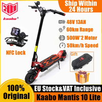 EU Stock Original Kaabo Mantis 10 Lite Kickscooter 500W*2 Dual Motor 50km/h Smart Electric Scooter Upgrade NFC Lock New Display