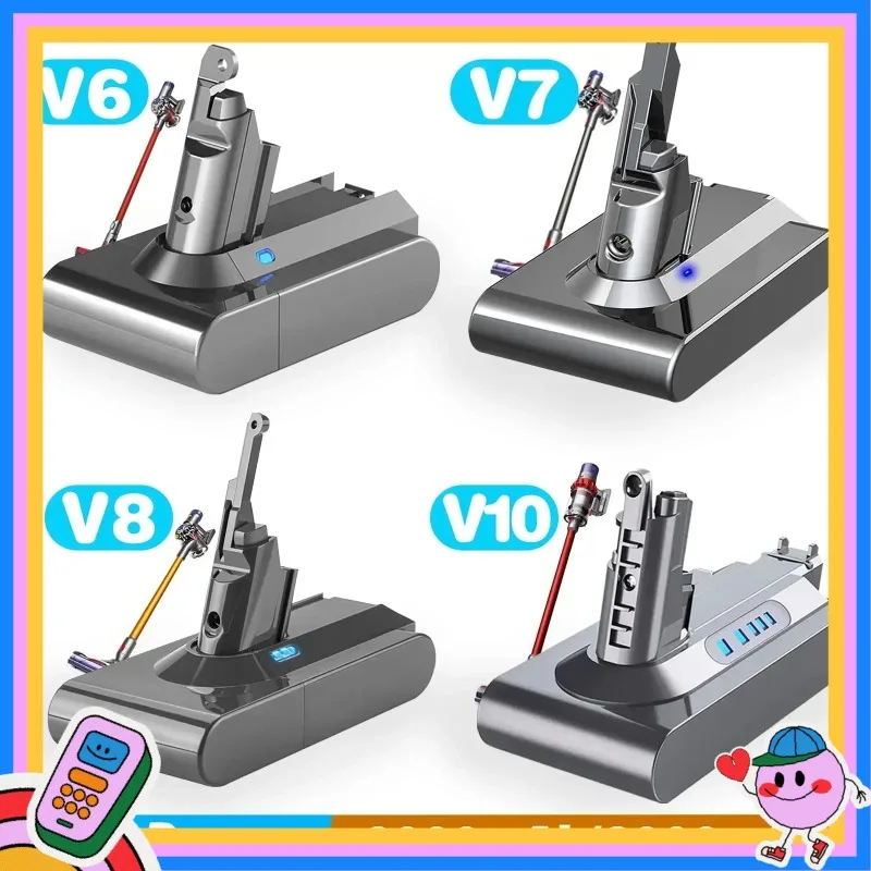 

Replacement battery 6.0Ah 8.0Ah for Dyson V6 V7 V8 V10 Series Handheld Vacuum Cleaner Batterie SV12 DC62 SV11 sv10