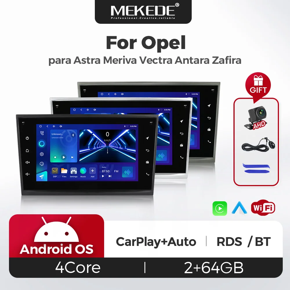 MEKEDE Autoradio 7 pouces CarPlay Android Auto pour Opel Astra H J 2004 Vectra Vauxhall Antara Zafira Corsa C D Vivaro Meriva Veda Android GPS Navigation Lecteur multimédia WiFi Écran tactile Autoradio Lecteur vidéo Unité principale Stéréo Systèmes intelligents