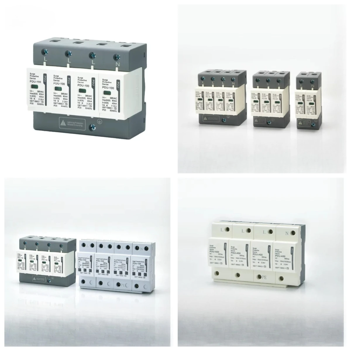 40kA Surge Protector SPD Type 2 T2 | DIN Rail Mount | for Solar/Industrial/Data Center AC 385V