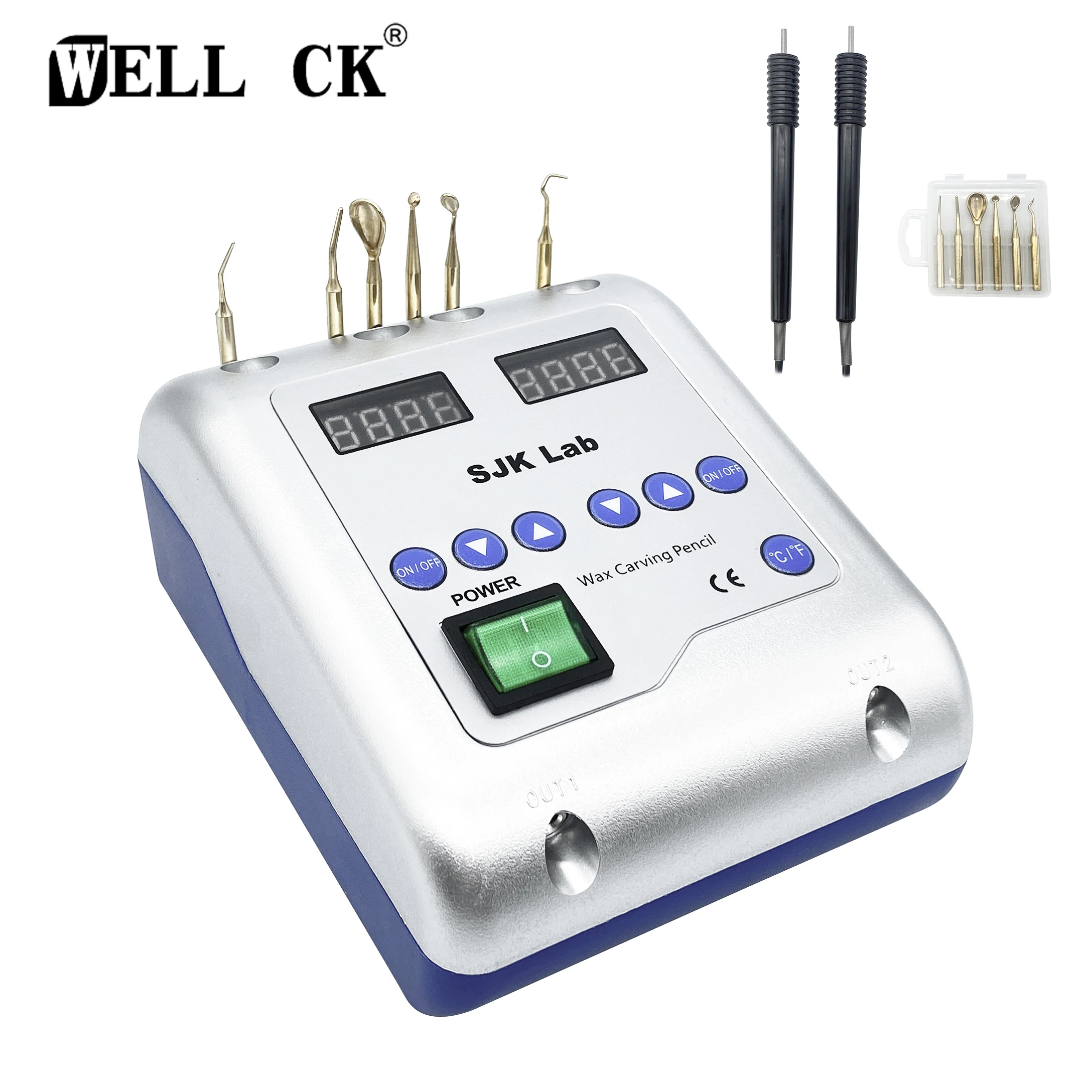 Dental Electric Waxer Wax Knife Carving Contain 6 Tips+2 Pens And Molding Wax Patterns Copper Waxer Knife Dentistry Tools