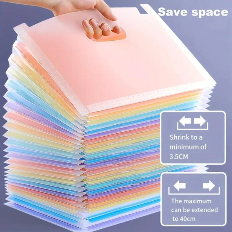 A4 Letter Rainbow Multi Layer Vertical Storage File Holder with Index Label 25 Layers 2000 Sheets Paper Storage School Office