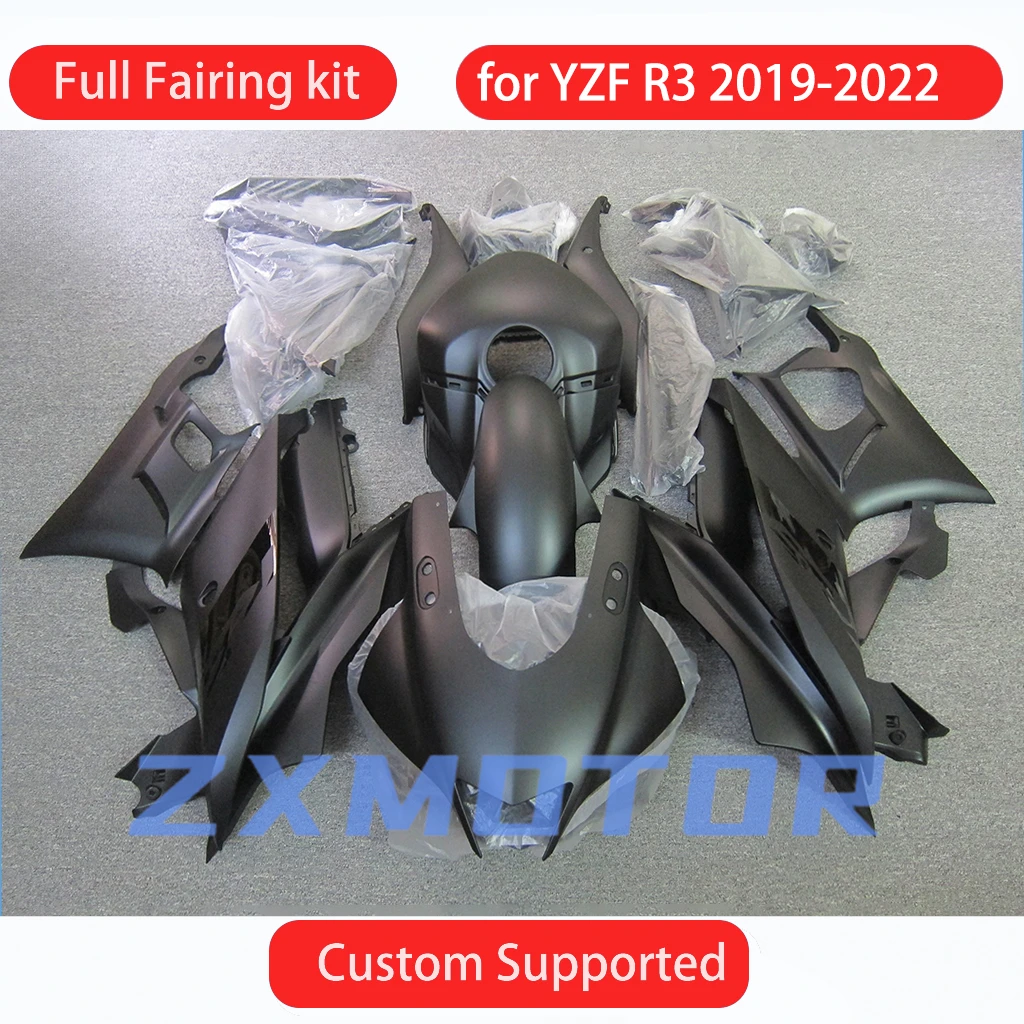 

Для YAMAHA YZF R3 2019 2020 2021 2022 обтекатели для мотоциклов YZFR3 19 20 21 22 Prime ABS послепродажный комплект обтекателей матовый черный