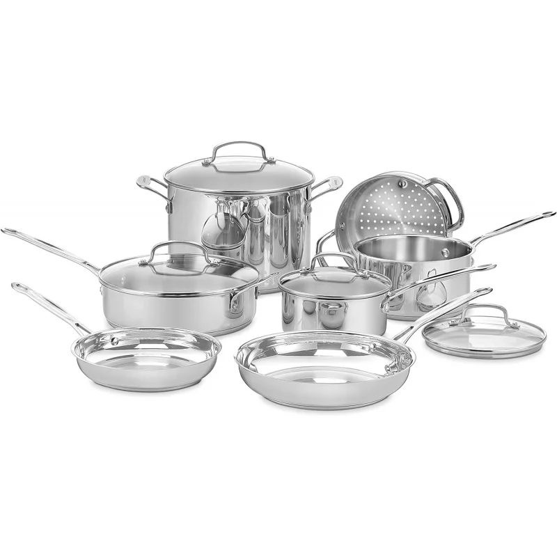 

Professional-Grade 11-Piece Stainless Steel Cookware Set The Chef's Classic Collection for Everyday Cooking