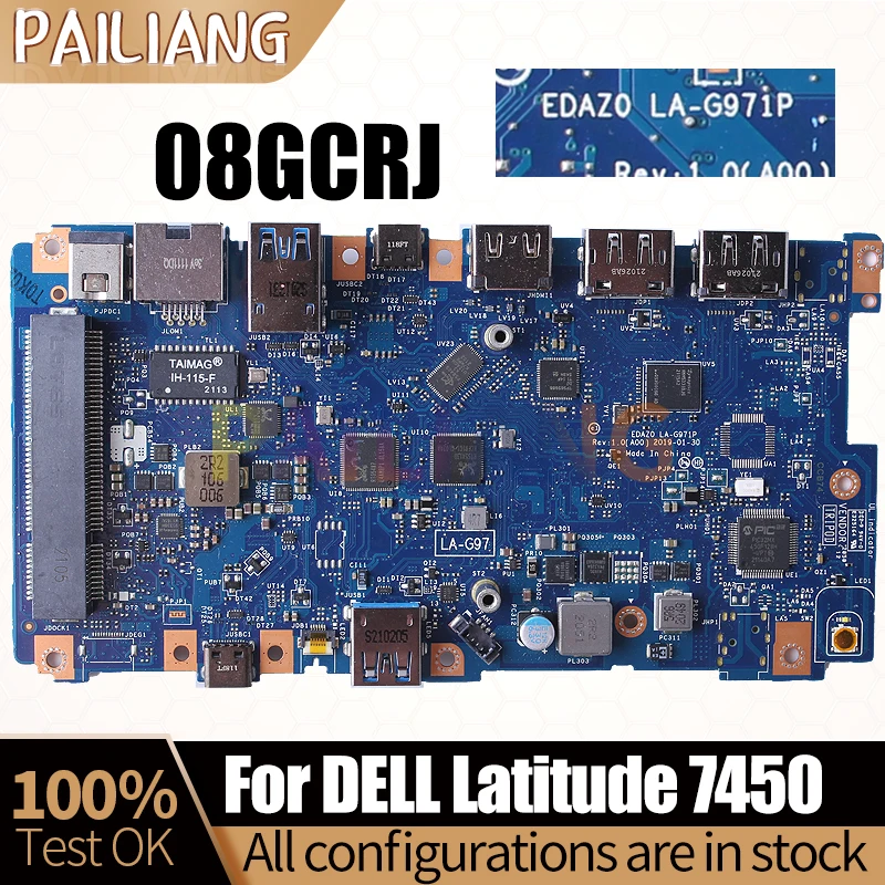 

For Dell Latitude 7450 Notebook Mainboard Laptop LA-G971P 08GCRJ Motherboard Full Tested