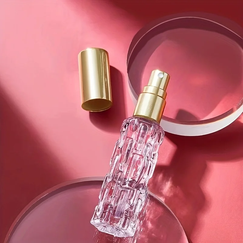 4pcs Transparent Perfume Glass Spray Bottle, Empty Refill Can, Sub-Bottle, Spray Bottle with Lid Is Easy to Carry.